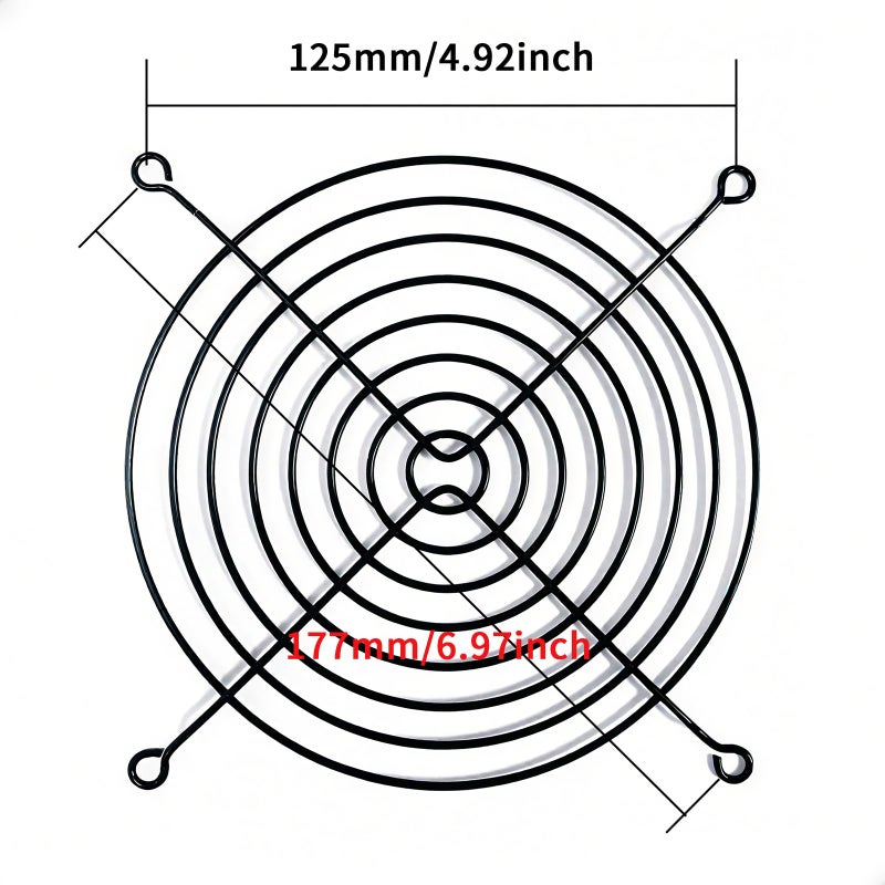 TBWHL 5pcs 140mm Wire Black Fan Grill Guard for Axial Brushless Fan - Durable Steel Mesh Protective Cover, Anti Finger Protection, Easy Installation, Universal Fit for 140mm Axial Fans - Image 3